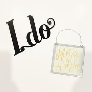 Black 'I Do' Wall Decor Set